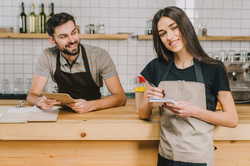 trabajadores felices