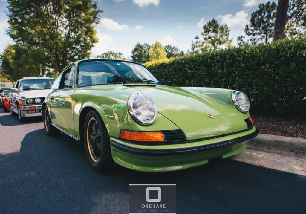 parked green sports coupe beside plant